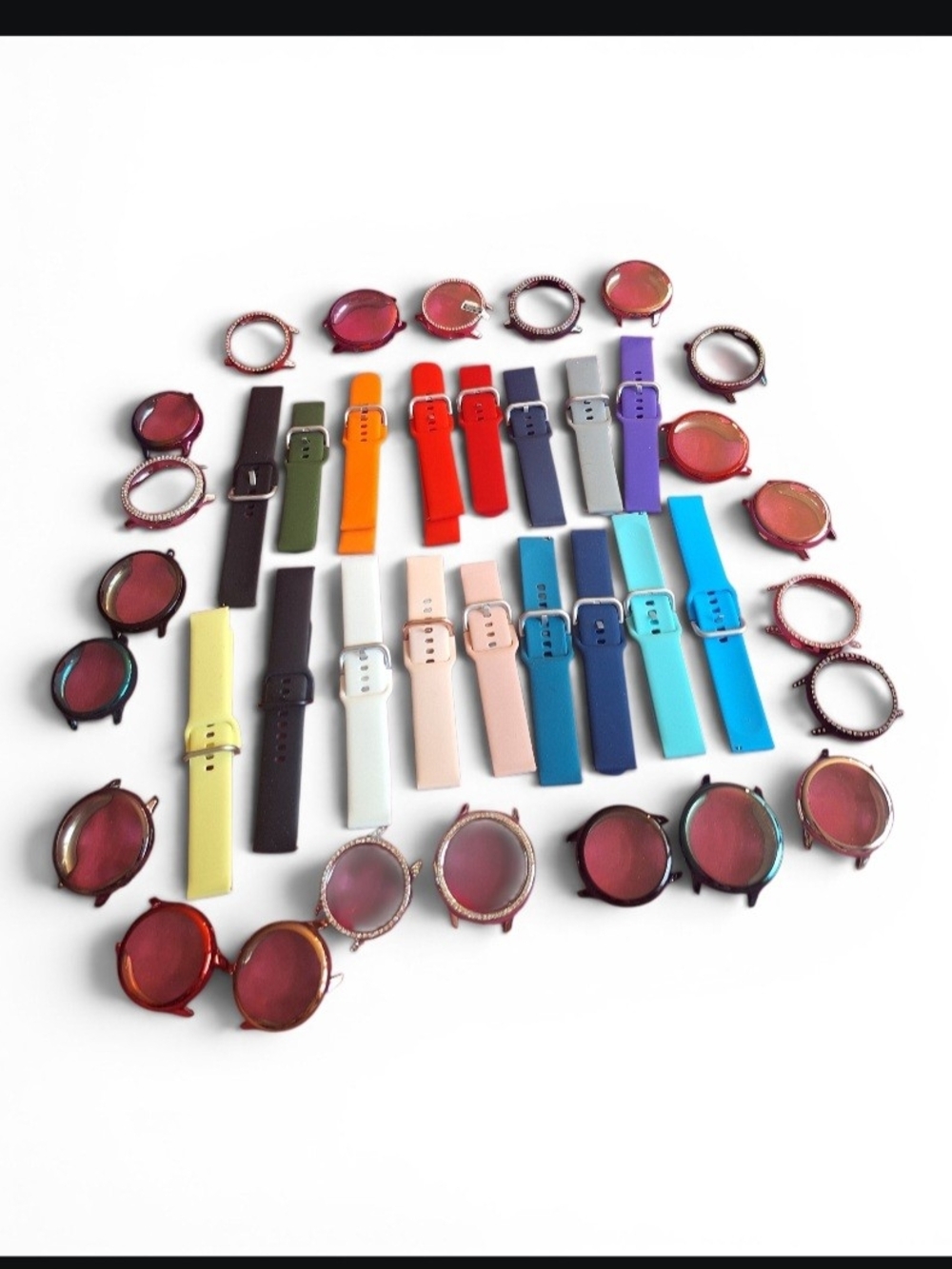 Silicone Replacement Watch Bands and Cases Fir Samsung Watches- Multi-Color Set
